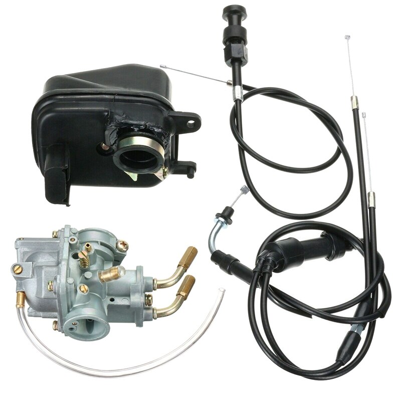 Motorcykelförgasare med luftfilterbox gaspedal accelerator kabel set för yamaha peewee  pw50 py50: Default Title