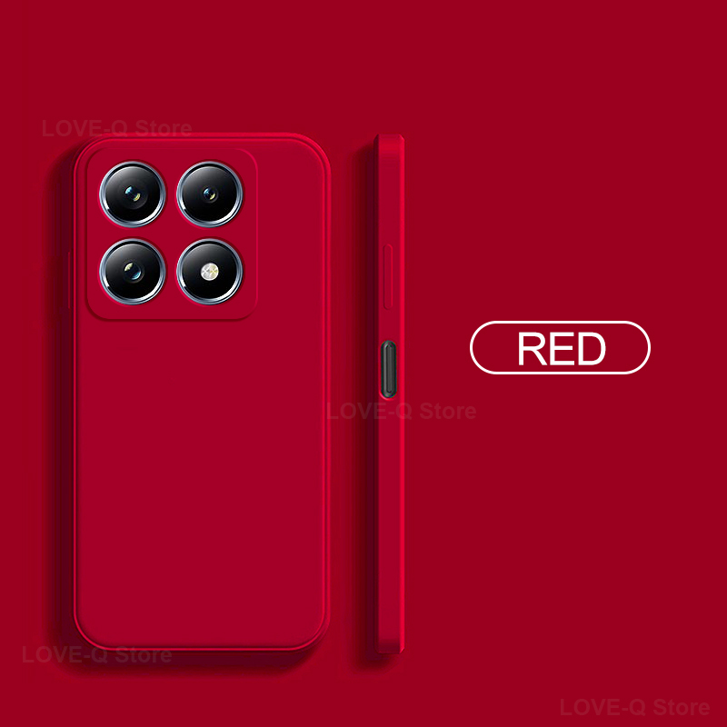 Coque en silicone liquide d'origine pour Xiaomi, couverture souple en TPU, Xiaomi 14 T Pro: PC / Rouge