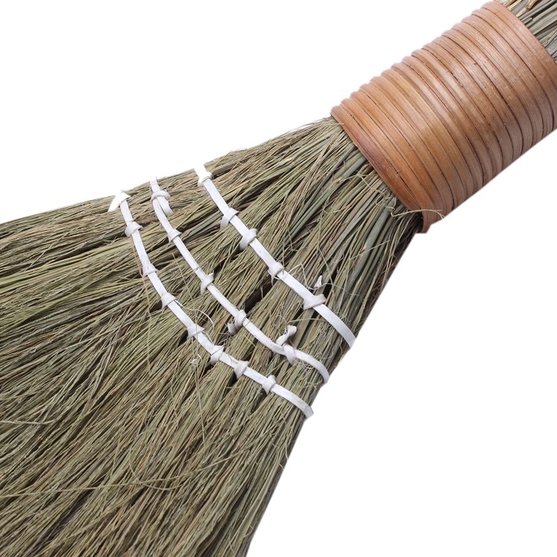 2X Handmade Sweeping Broom For Household Duster Cleaning Tool Useful Straw Braided Home Cleaning Broom Long Section