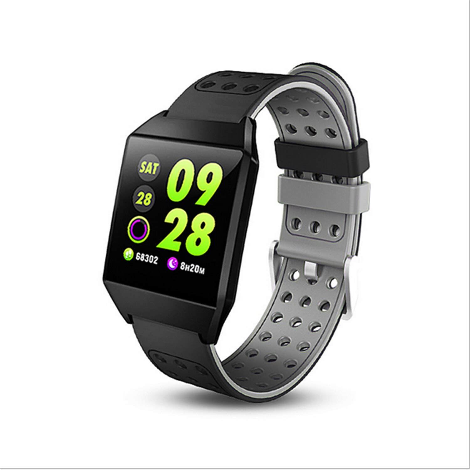 W1s smart watch 1.3 pouces mouvement étape imperméable message rappel Bracelet intelligent: GRIS