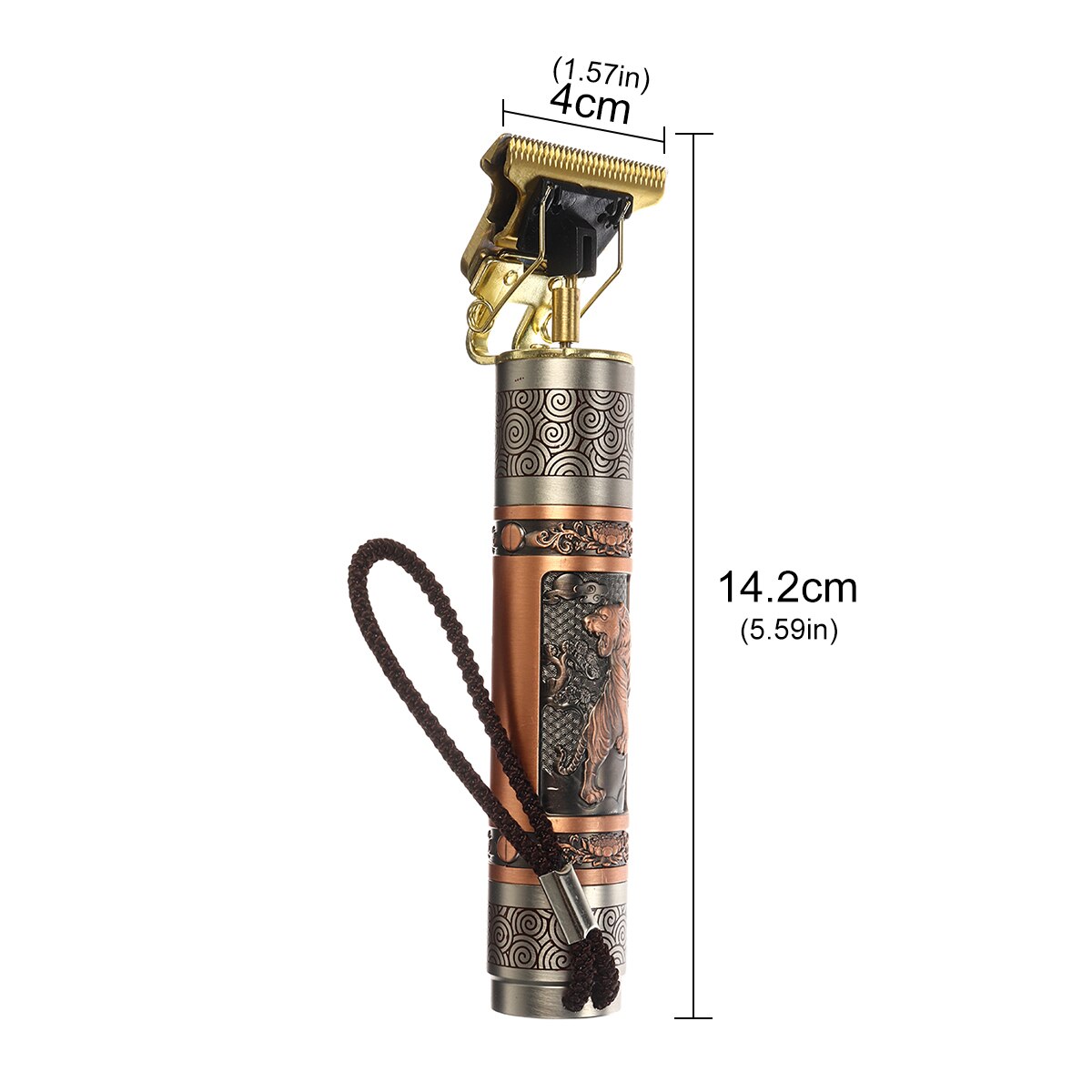 USB Bald Head Hair Clipper Trimmer Heavy Hitter Shaving Rechargeable Cordless Hair Cutter Buddha Dragon Tiger 0mm T Blade Head