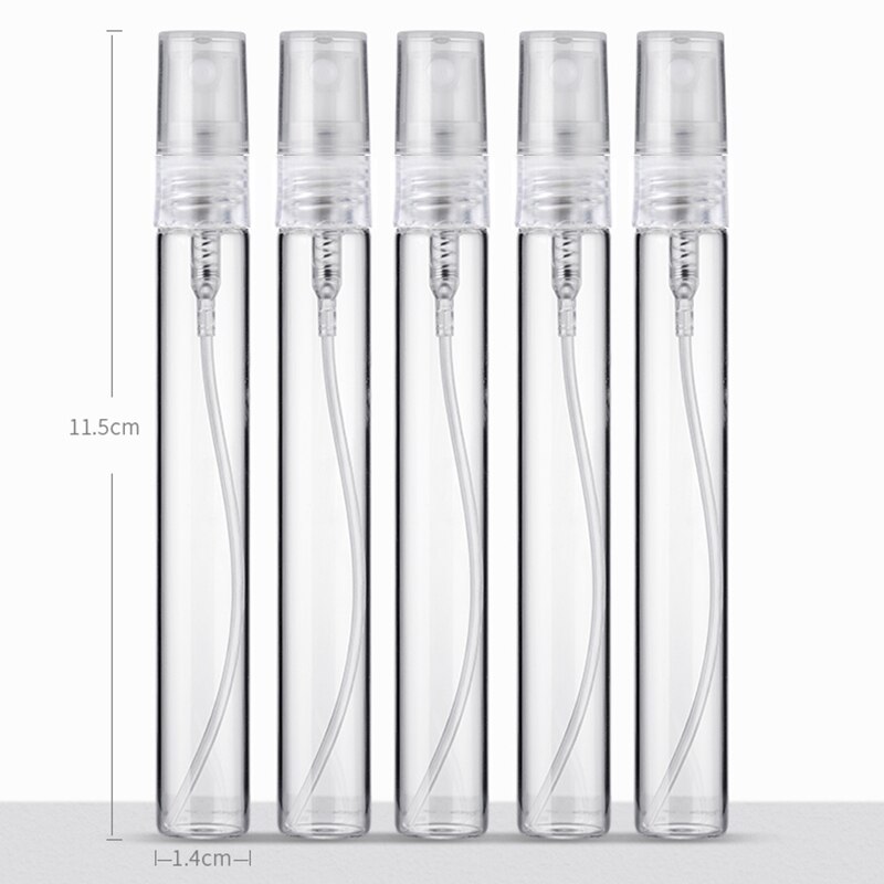 10/30/50/100PCS 10ML Perfume Bottle Portable Glass Refillable Spray Bottle Atomizer Container Women Perfume Pump Travel Bottle