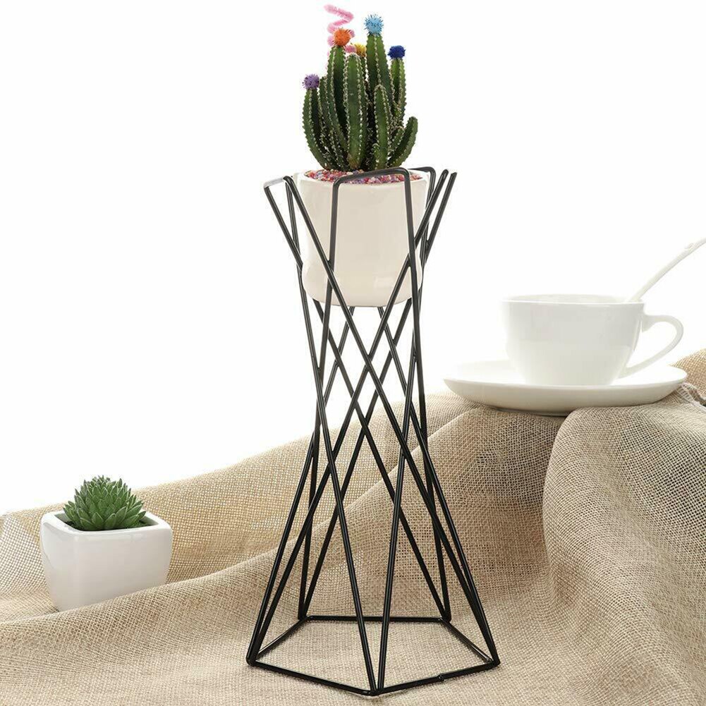 Rustieke Onregelmatige Bloem Plant Pot Houder Geometrische Metalen Rek Lucht Planten Houder Rack Tuin Display Decoratie