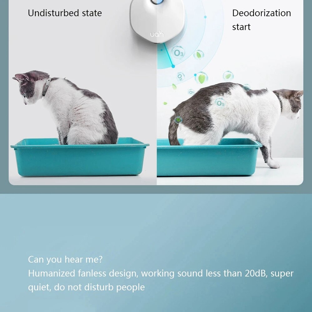 Xiaomi Uah Cat Litter Box Smart Deodorizer 24-hour Smart Monitoring Long Battery Life Positioning Adsorption Pet Smart Deodorize