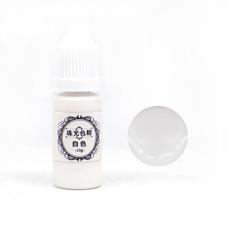 Pegamento de resina UV Color del pigmento líquido para colorear tinte portátil para DIY artesanías para hacer joyería LDO99: White