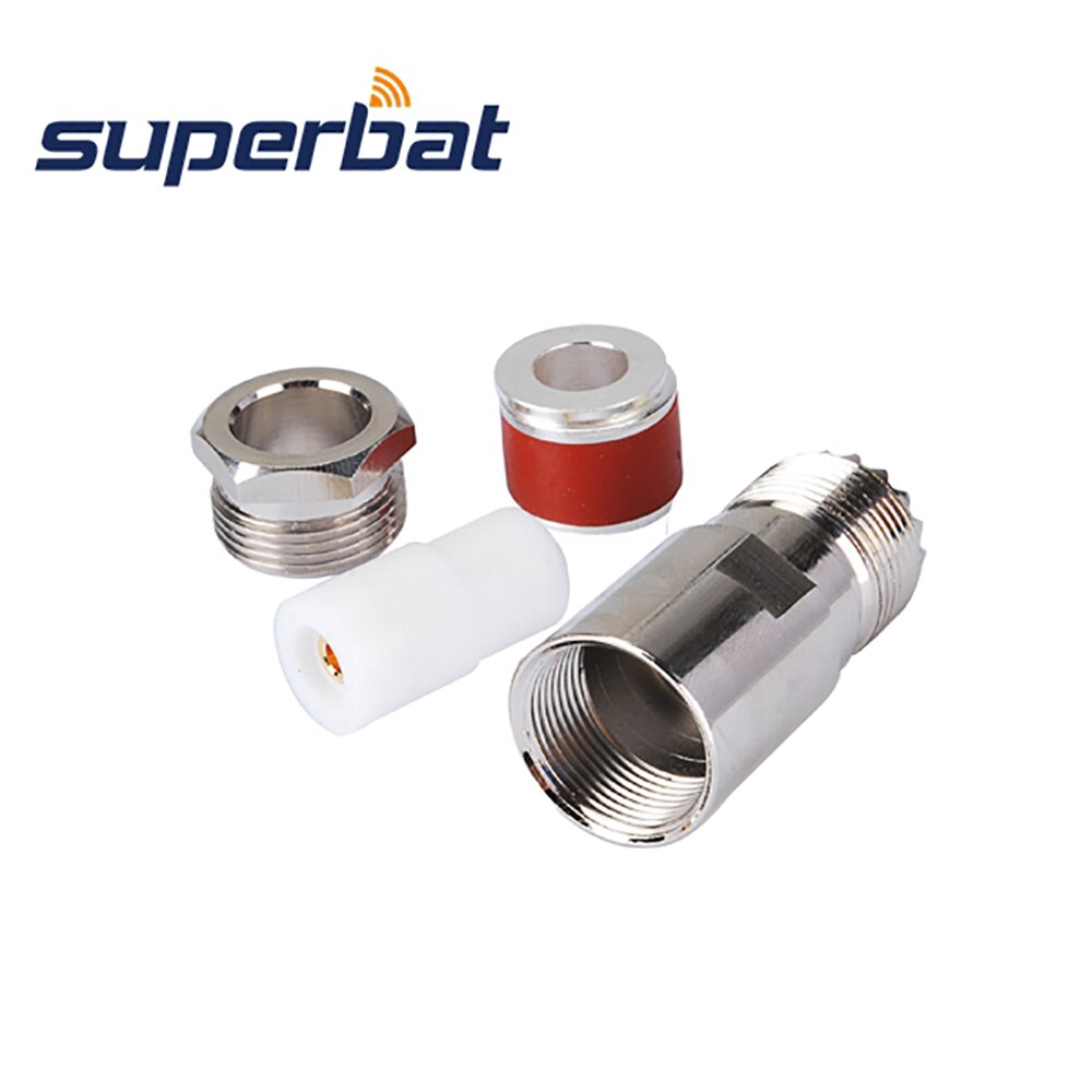 Superbat 10 Uds UHF abrazadera Jack hembra conector Coaxial RF para Cable RG8, RG214,RG213,LMR400