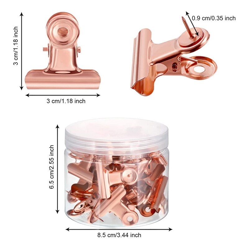 40 Pcs Push Pins Clips Met Duim Kopspijkers Set Voor School Kunstwerken Projecten Op Kurk Boord Foto 'S Op Bulletin (rose Goud)