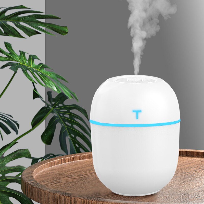 200Ml Witte Mini Air Humidifer Aroma Essentiële Olie Diffuser Met Romantische Lamp Usb Mist Maker Aromatherapie Luchtbevochtigers Voor Thuis