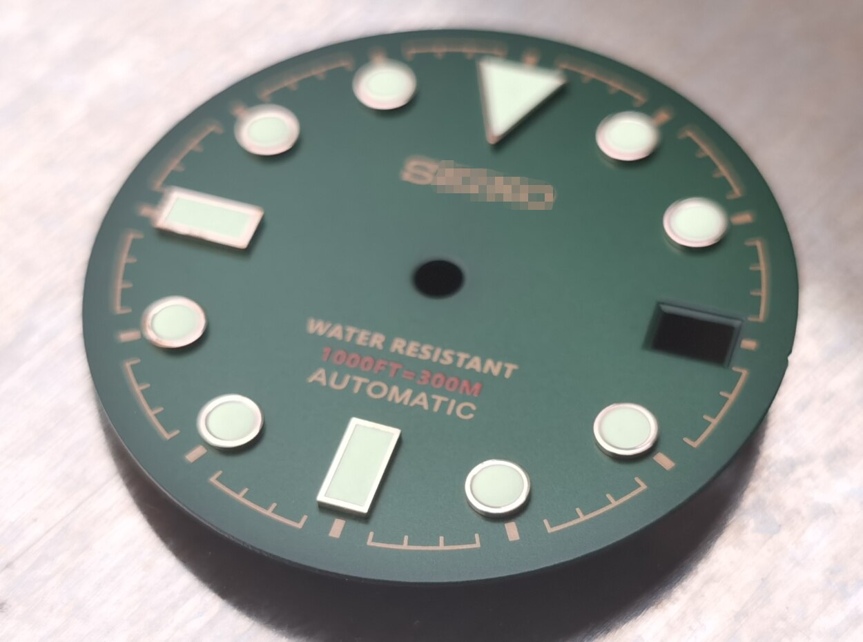 Horloge Onderdelen 28.5Mm Groen/Zwarte Wijzerplaat Lichtgevende Marks Geschikt Voor NH35 Automatische Beweging: Green Dial