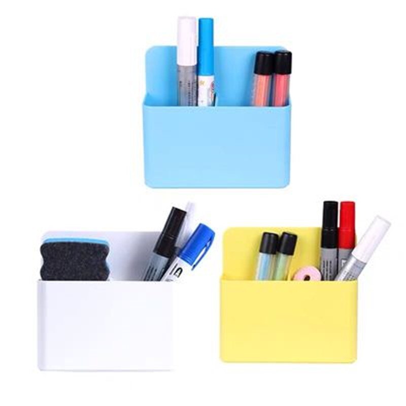 Magnetic Storage Box Whiteboard Marker Pen Holder Storage Box Refrigerator Container Magnet Plastic Office School Supplies