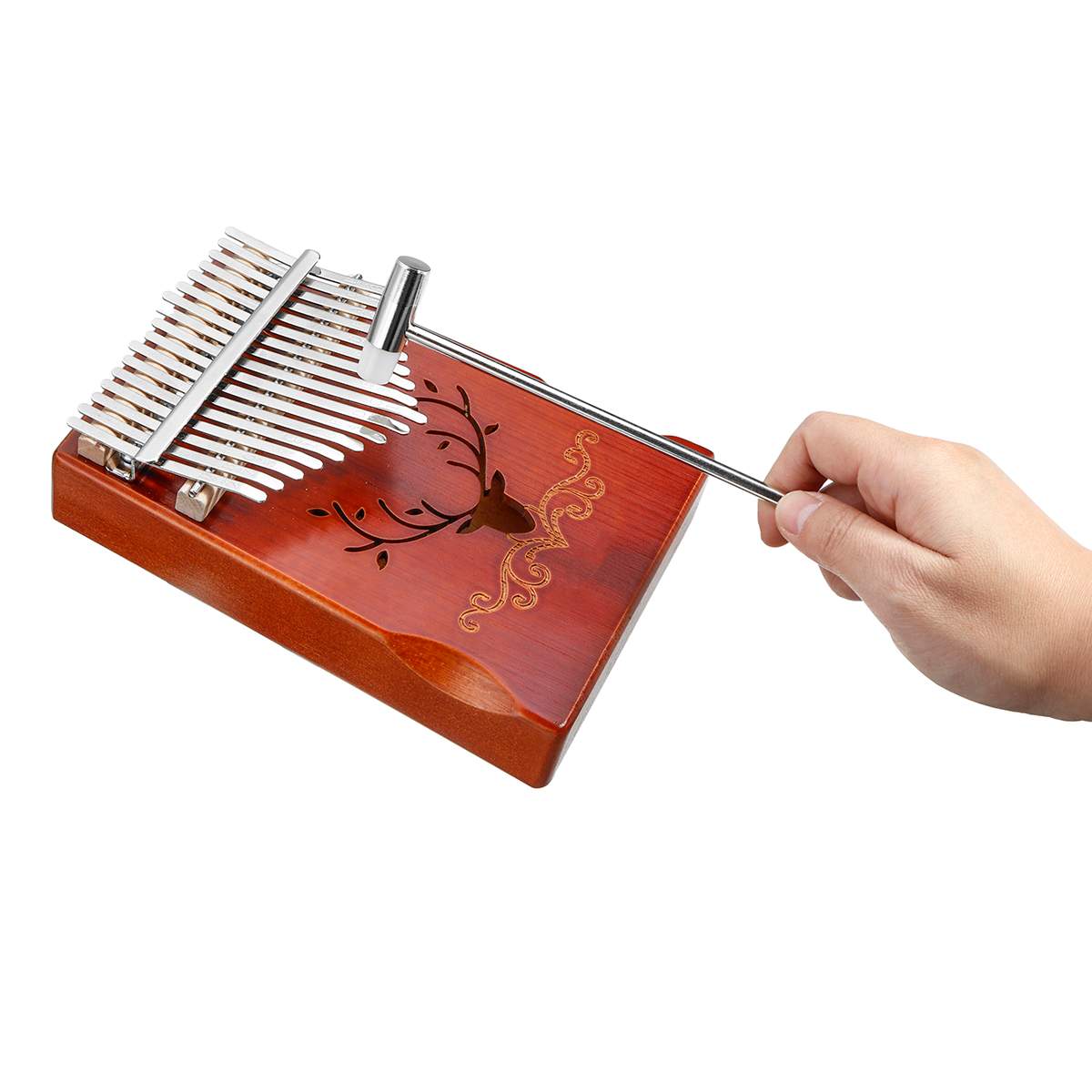 17 Keys Pinetree Wood Mahogany Body Thumb Piano Musical Instrument With Learning Book Tune Hammer for beginner