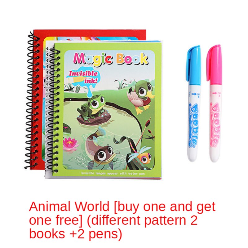 Children's graffiti picture book reusable picture book baby puzzle water brush set kindergarten princess drawing book