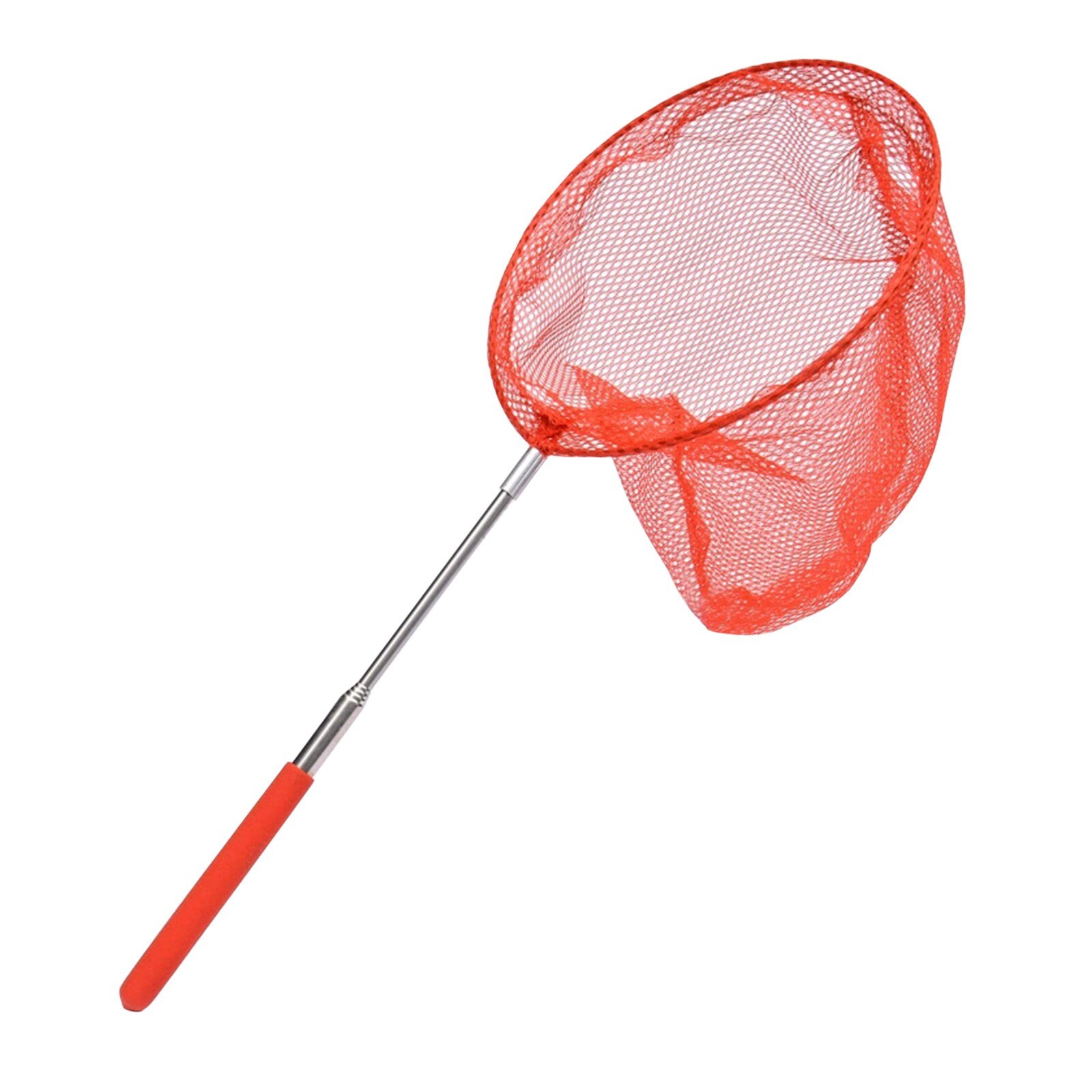 Retractable Children's Fishing Net And Insect Net Folding Bucket Retractable Multi-purpose Thicken Fishing Car-washing Gadget: Red 