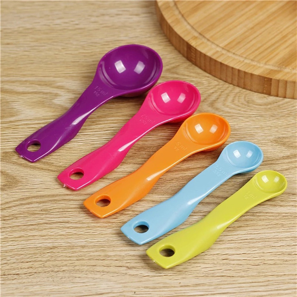 5pcs Colorful Measuring Spoons Set Kitchen Tool Utensils Cream Set Baking Cooking Kitchen Tool Measuring Spoons Tools