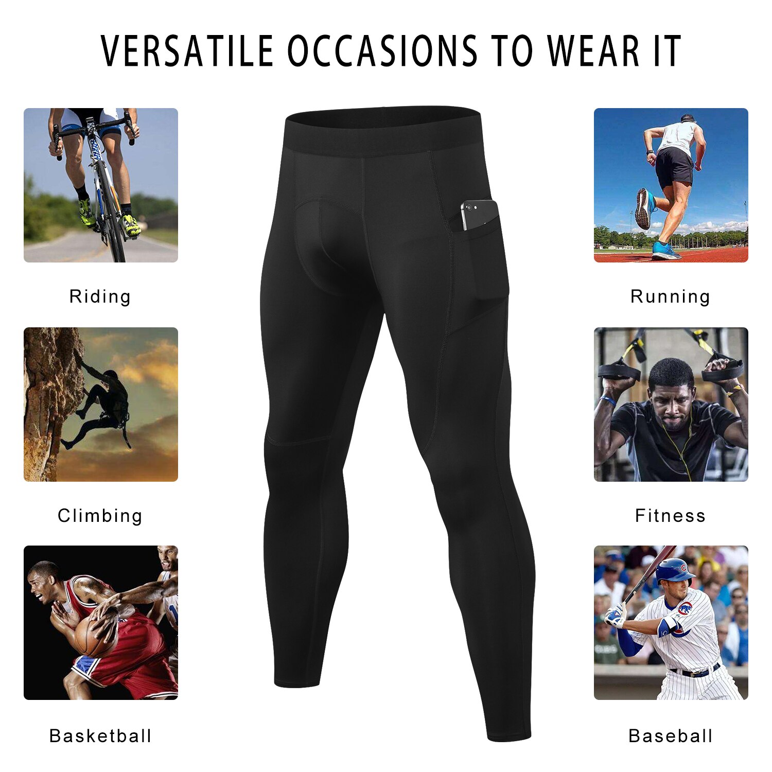 Mens Compressie Broek Sport Fitness Running Panty Snel Droog Mannelijke Atletische Honkbal Voetbal Broek Jogging Leggings