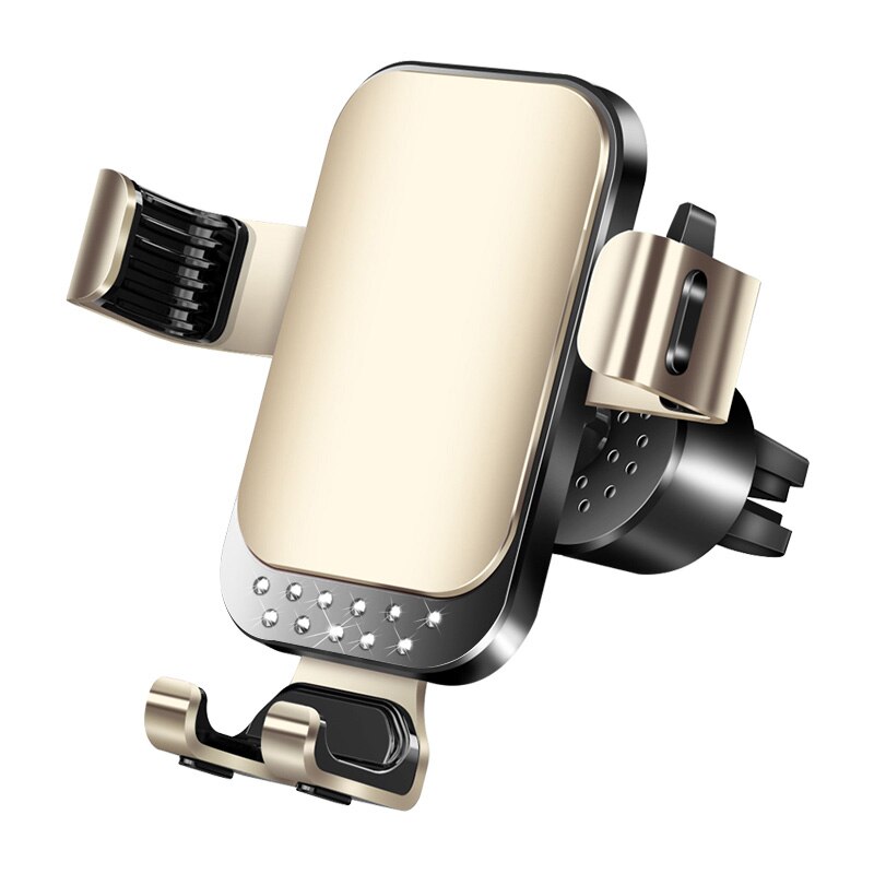 Autotelefoonhouder voor iphone 11, autoluchtroosterhouder, universele mobiele houder voor huawei xiaomi smartphone, zwaartekrachtbeugel: R7 gouden