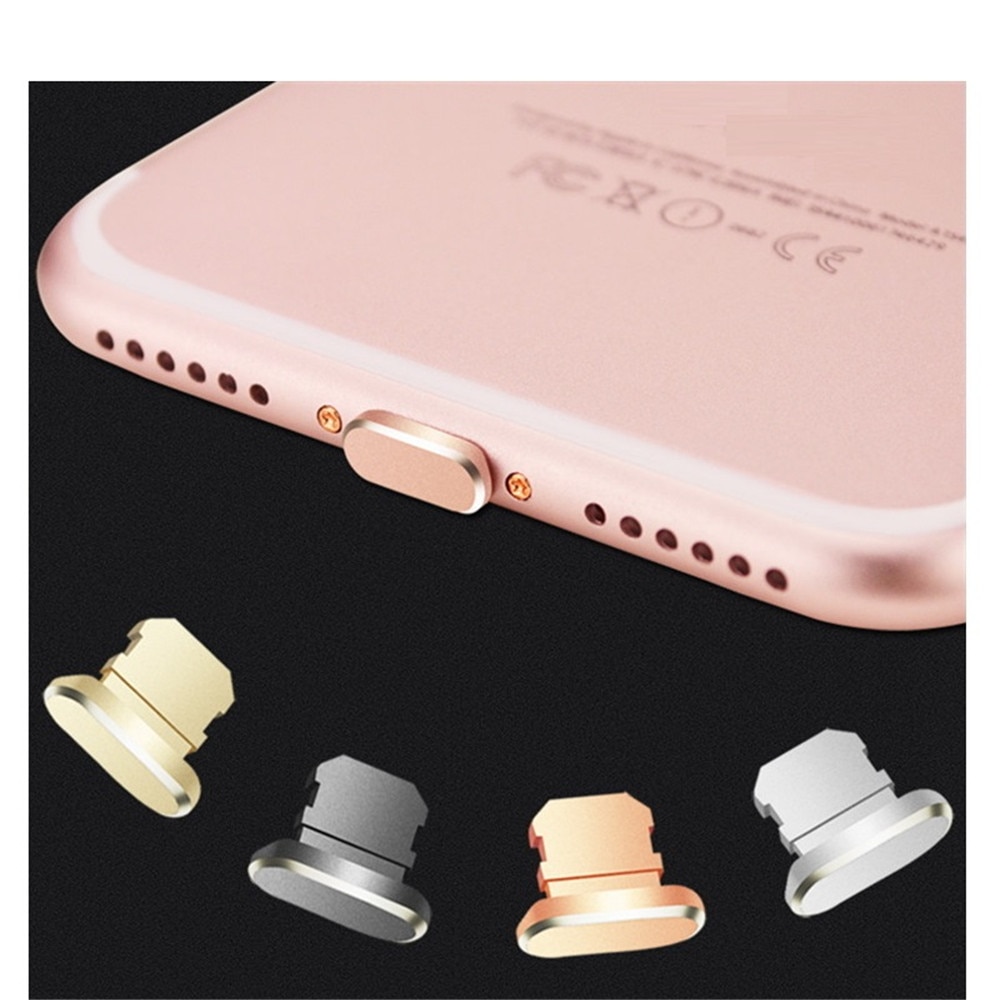 50 stks/partij voor Iphone Acessorio Metal Skin PC Charger Port Anti Dust Plug Voor IPhone 7 8X6 Plus