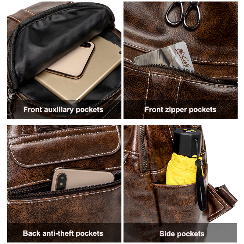 Plecaki damskie 2025 nowy PU olejowoskowa skóra w stylu Retro damska torba na ramię moda dziewczęcy plecak studencki C9855