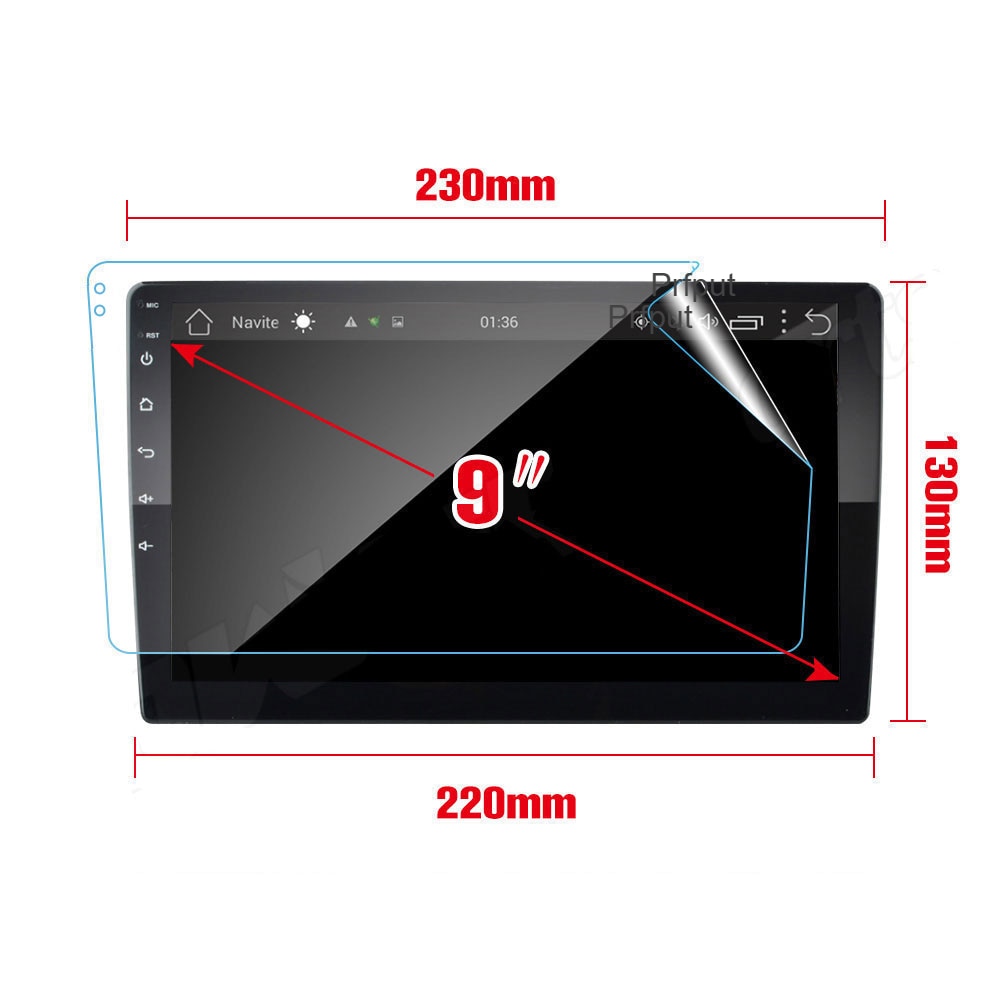 PET screen protector Film Sticker for 9 inch Car Radio stereo DVD GPS touch full LCD screen
