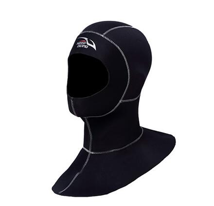 DIVE SAIL 3mm Neoprene Scuba Snorkeling Diving Hoods Cap Hat Head Cover Bibbed long to Shoulder Diver Wetsuit Hoodies Men Women: KD Black White / s