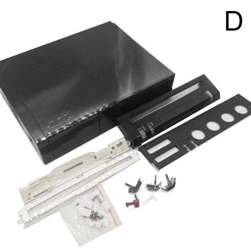 Fundas completas con botón para Wii, carcasa transparente, Shellsc, carcasa de repuesto para consola Wii: Black
