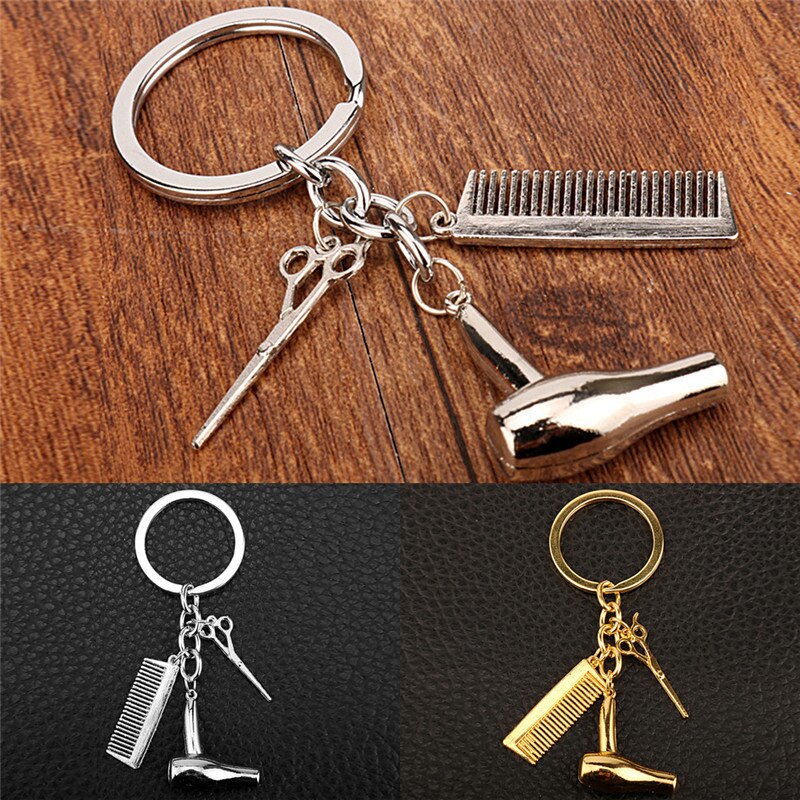 Stijlvolle Föhn/Schaar/Kam Sleutelhanger & Hangers Schaar Sieraden Schoonheidsspecialist Haar Dresser Sleutelhanger Kapper Speelgoed