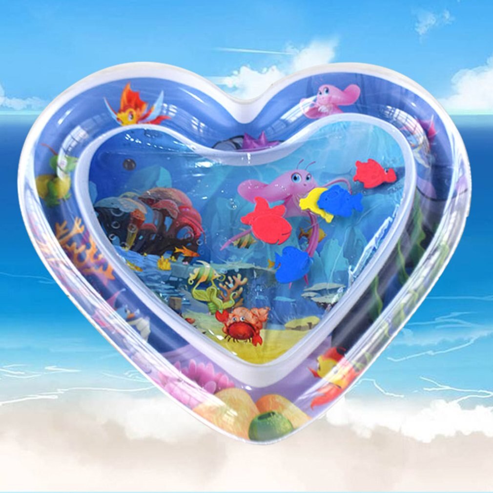 Water Mat Baby Inflatable Patted Pad Baby Inflatable Water Cushion Infant Play Mat Toddler Funny Pat Pad Toys: Heart shape