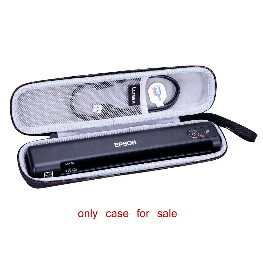 Ltgem eva hardt etui til epson arbeidsstyrke es -50 bærbar dokumentskanner til ark og pc