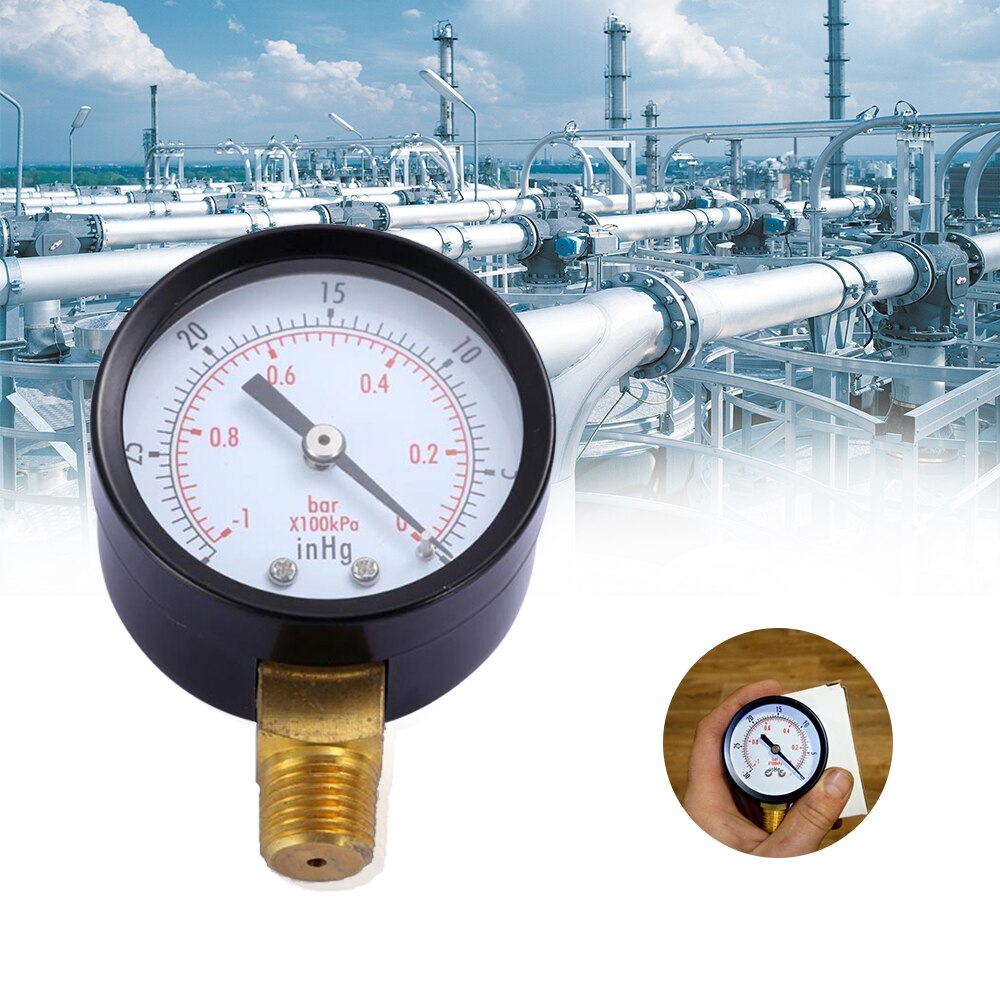 Vacuum Manometer Portable Dual Scale Dial Gauge 1/4" NPT -30HG/0PS Vacuum Pressure Meter 2" Dial Digital Display Gauge