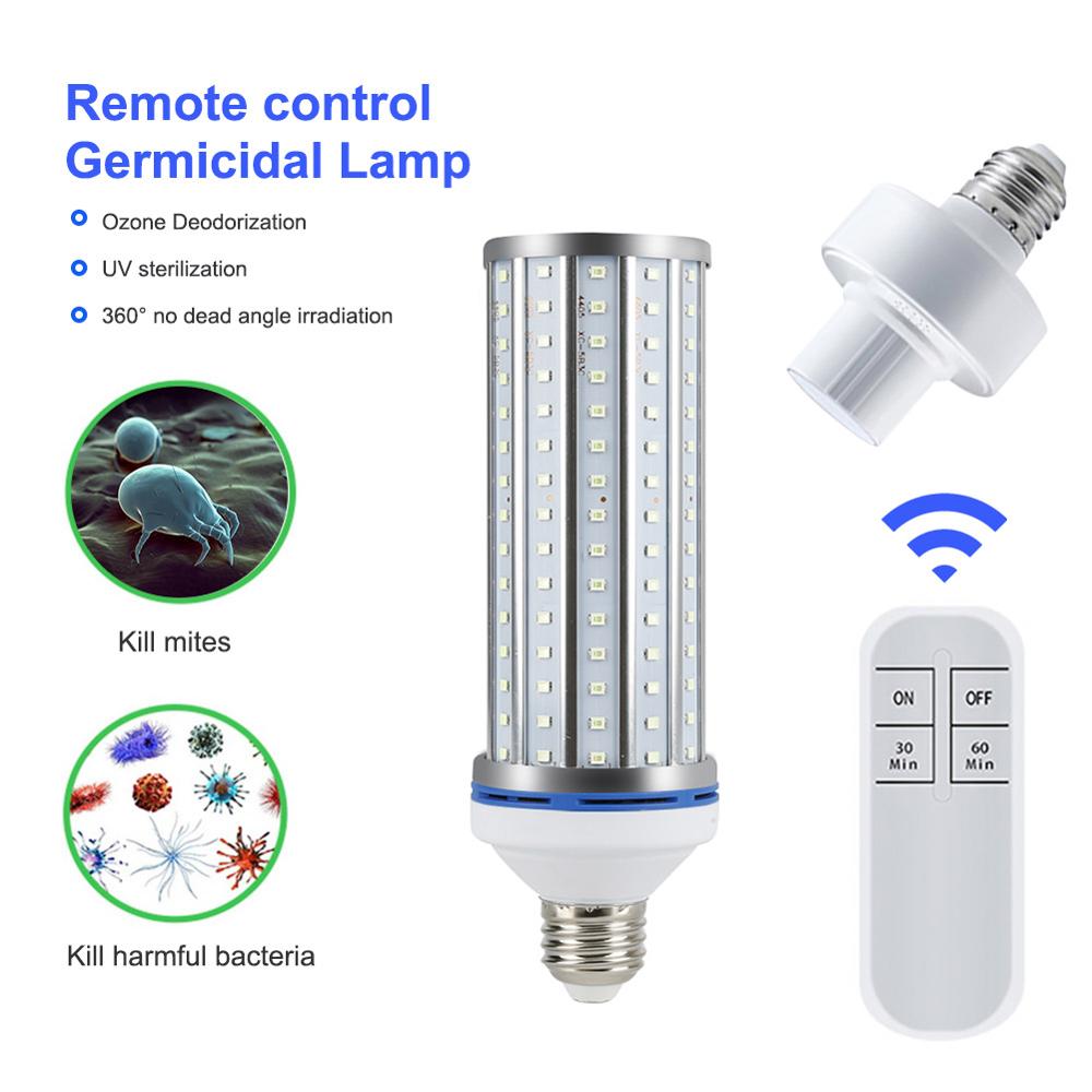 60W UV Disinfection Lamp E27 Led UVC Light Bulb Germicidal Lamp sterilizer LED Lights Home Clean Air Kill Bakteries Światła: 220V