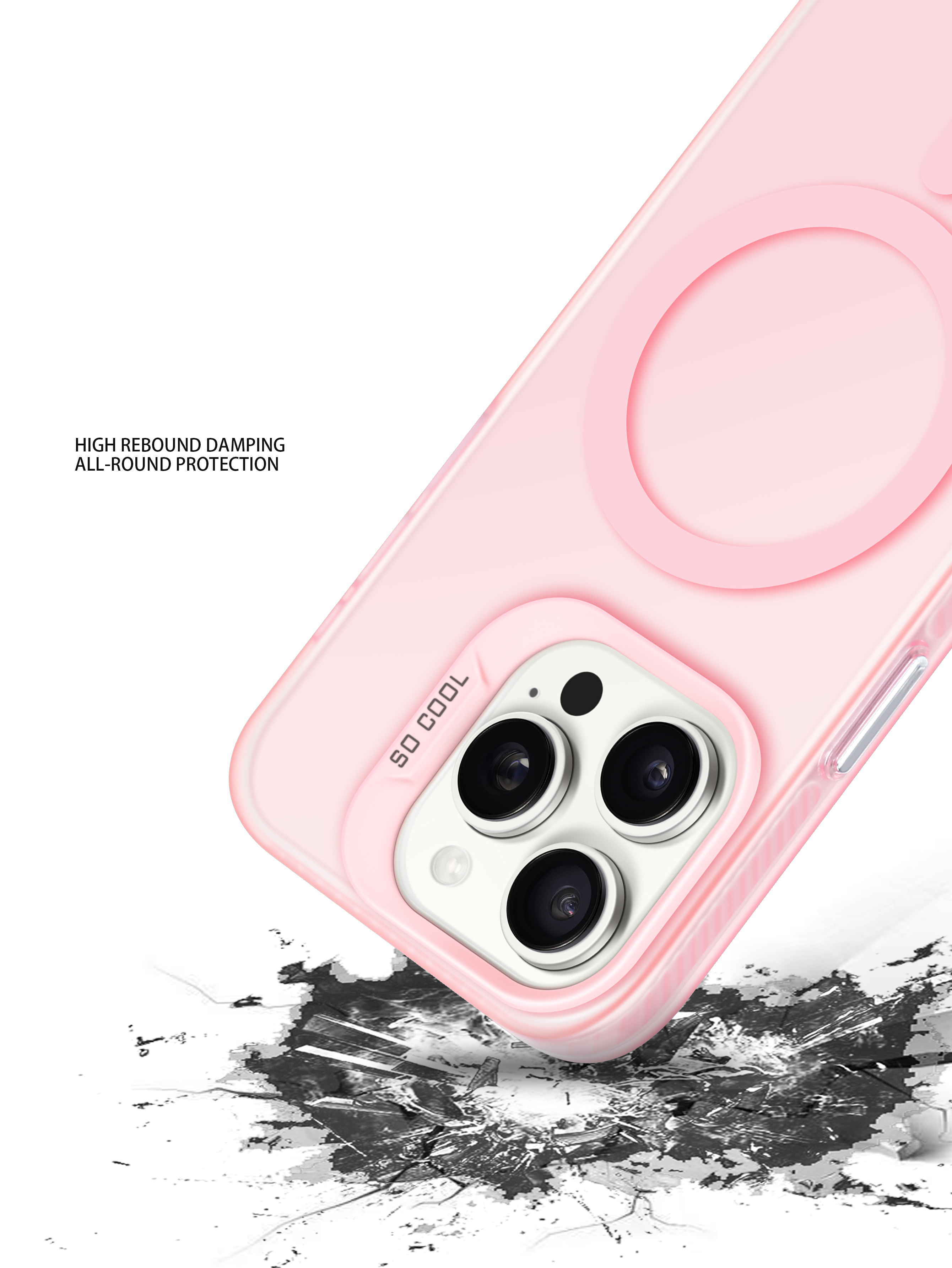 Koolife with Magnetic Mobile Phone Protective Case Imd Craft Model Electroplated Button for iPhone 11 12 13 14 15 16 Pro Max