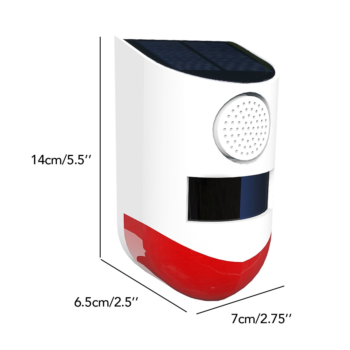 Alarma Solar inalámbrica, Control remoto, lámpara de alarma de seguridad, sistema de Alarma de Sensor de movimiento IP67, Detector de sirena impermeable para patio de casa