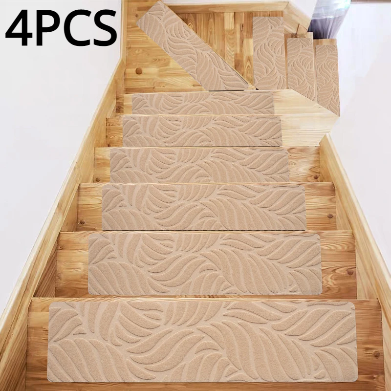Polymères de bande de roulement auto-adhésifs doux pour la maison, tapis d'escalier, tapis de protection, non ald, motifs multiples, absorbant, 76x20.3cm, 8 pièces: GRIS