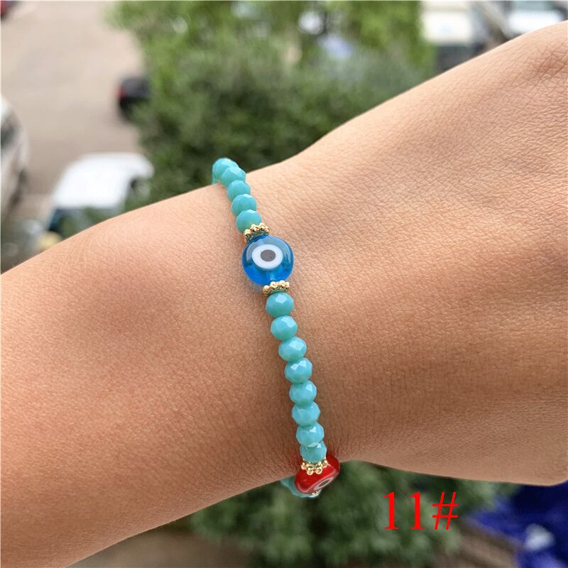 Cristal bleu turc mauvais œil Bracelets pour femmes à la main perles de verre chaînes bijoux chanceux accessoires Couple Bracelet