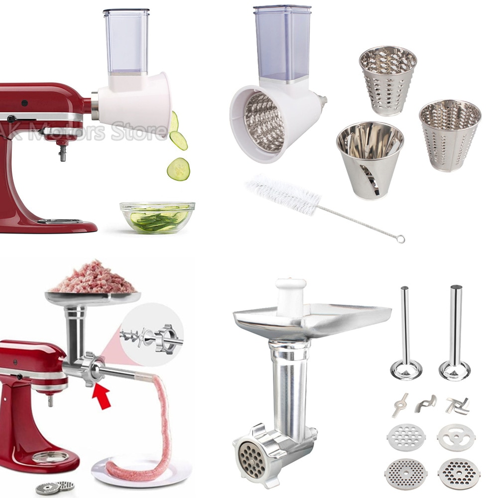Per KitchenAid Accessori di Verdure Cibo Affettatrice di Fissaggio e Per Aiuto in Cucina Del Basamento Tritacarne Allegato Salsiccia Stuffer