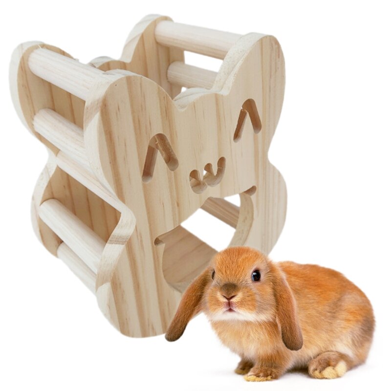 Wooden Rabbit Hay Feeder Wall-Mounted Hay Manger Hamster Guinea Pigs Food Feeding Rack Small Pets Chinchilla Grass Feeder Bowls
