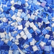 Lychee Life Multicolor Glass Mosaic Tile Square Mosaic Tiles DIY Arts Crafts Making Material: 7
