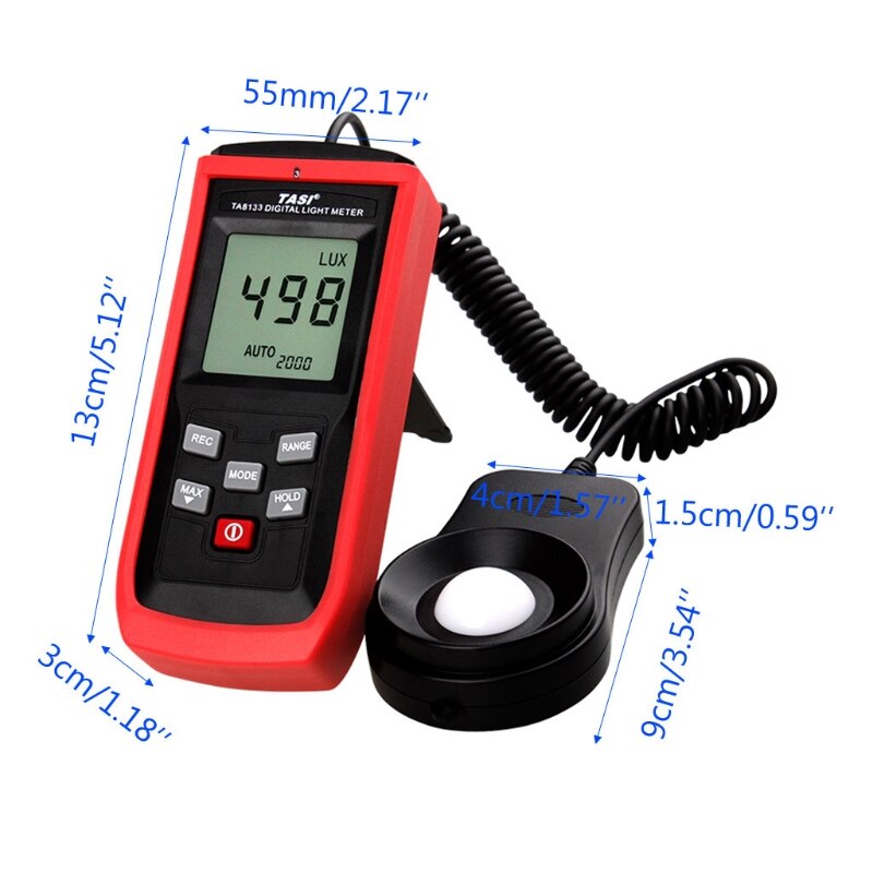 Ta8133 digital luxmeter belysningsstyrke lysmåler 200000 lux lux/fc illuminometer