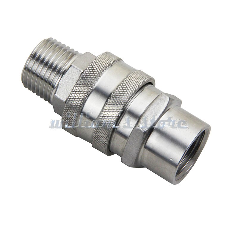 Stainless Steel Quick Disconnect Set, 1/2"FPT female and 1/2"NPT male for homebrewing