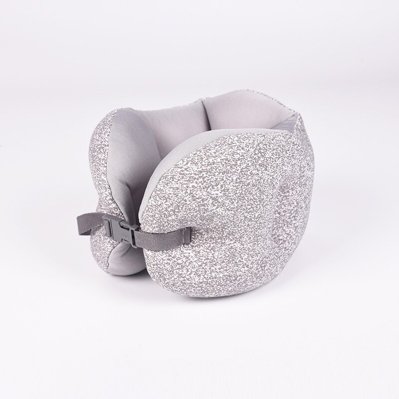 Coussin de cou pliable pour dormir en avion, voiture, bureau, Portable, forme Concave, accessoires de voyage: Gris clair