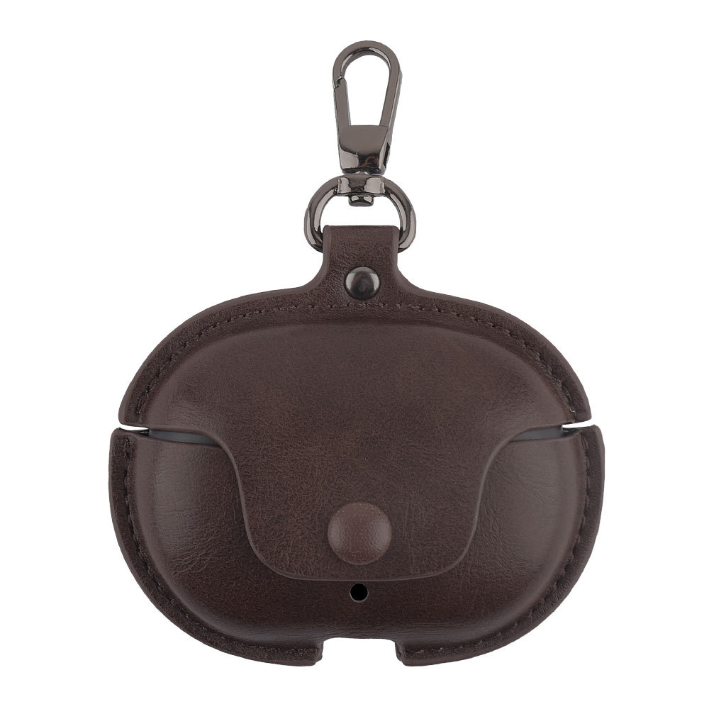 Funda protectora de cuero PU para Beats Studio Buds / Buds + Plus, accesorios para auriculares a prueba de golpes con llavero, Fundas: Marrón