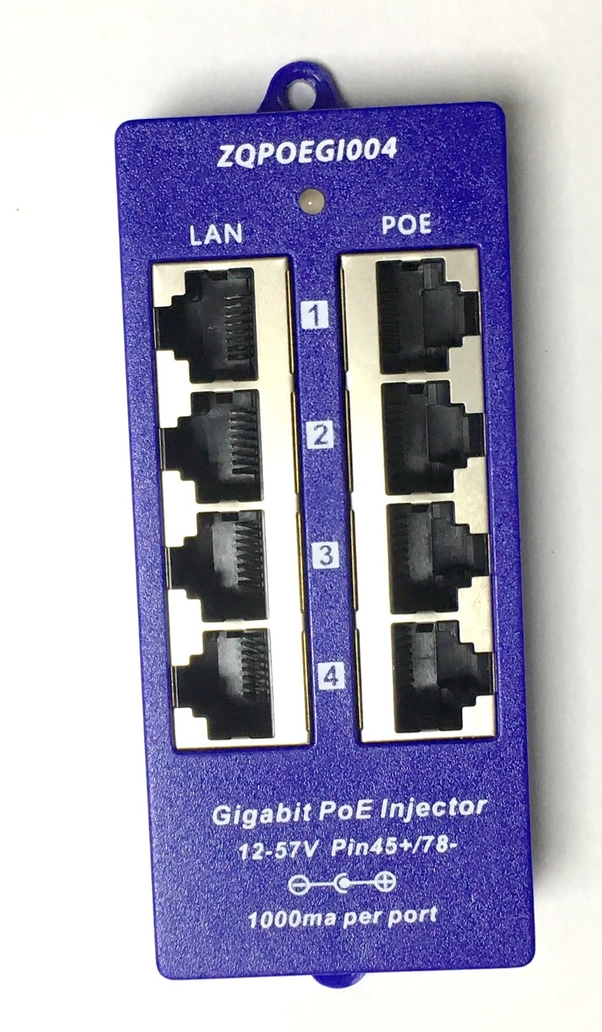 4 Port Gigabit Power over Ethernet PoE injector for 24 volt Mikrotik/Ubiquiti Devices - Power Supply NOT included: GPOE-4B