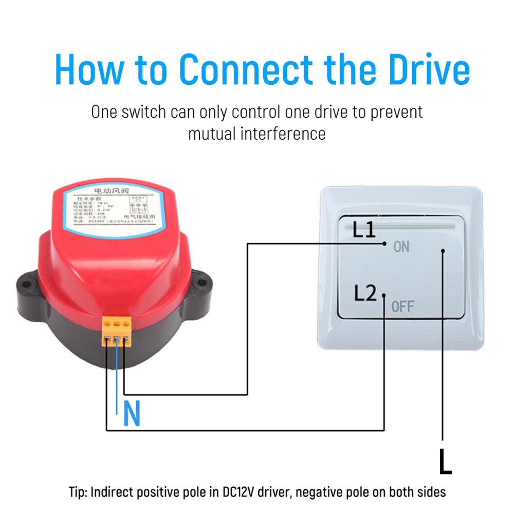 YCTX HVAC ABS plastic motorized air valve electric damper valve duct solenoid check valve for pipe ventilation 220V 12V 24V