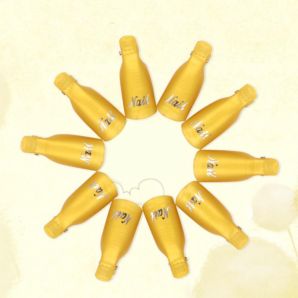 Pinzas para toallitas quitaesmaltes, conjunto de 10 Ud para sujetar almohadillas con líquido para retirar el esmalte en gel semipermanente UV, las pinzas de plástico se colocan en la punta de los dedos