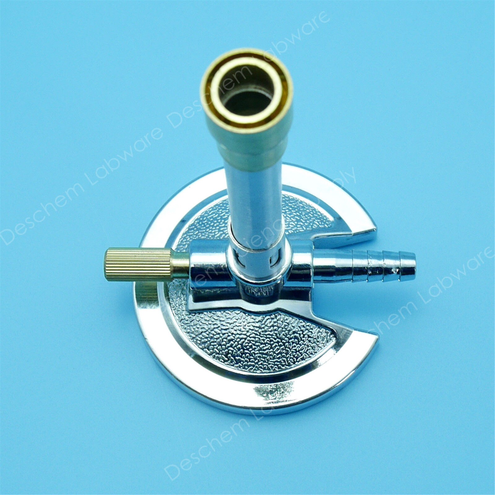 Deschem Lab Bunsen Burner Adjustable with Threaded Needle Valve