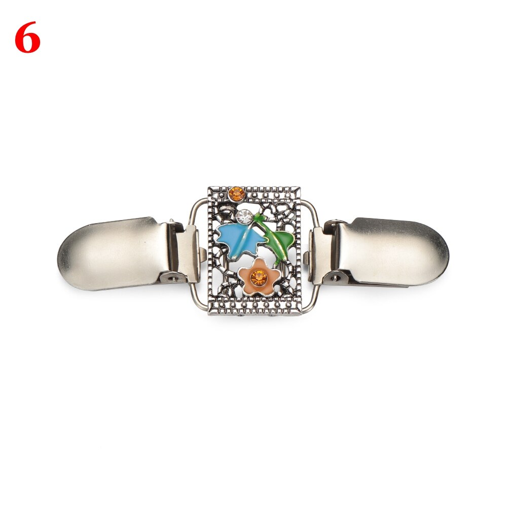 Frauen Strickjacke zur Seite fahren Bluse Stift Schal Brosche Clips Hemd Kragen retro Ente Clip Winter Schal Verschlüsse Charme Zubehör: 6