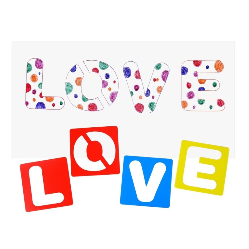 Hollow Numbers Alphabet Painting Template Kids Painting Learning Stencil Drawing Templates