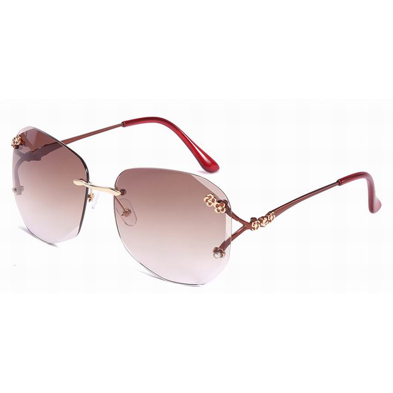 Stil skåret kant polariseret god stor størrelse solbriller solbriller til damer pc linse metalbeslag nr. . 702: Øjenbryn