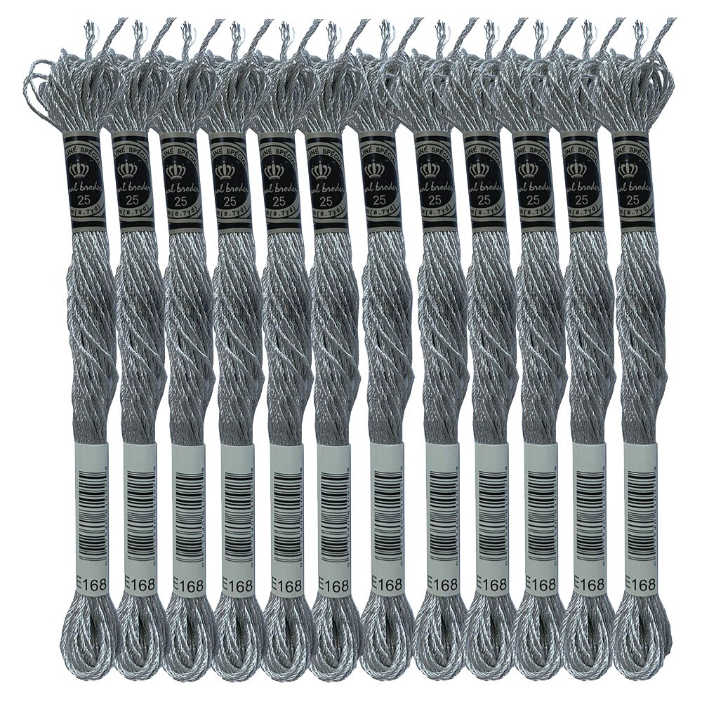 Metal Effects Metallic Silver Floss Embroidery Thread Titanium Copper Gold E168/E301/E317/E3821/E677/E3852, 8.7 Yards: Silver x12