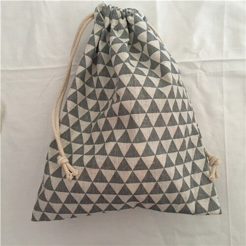 YILE 1 pc Katoenen Tasje multifunctionele Organizer Pouch Party Bag Grijs Mini Driehoek 190111c: S 20x16cm